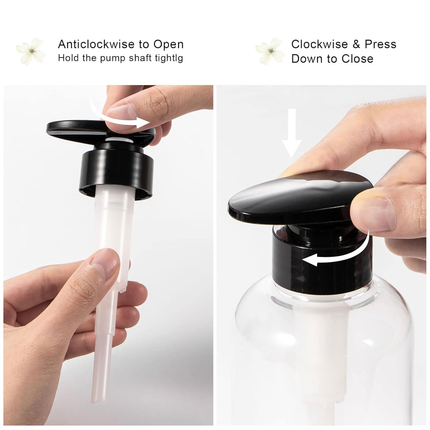 Yebeauty 2 PCS Clear Pump Bottles 10oz 300ML, Empty Plastic Lotion Bottle Pump Dispenser with Pump Refillable for Home and Daily Use