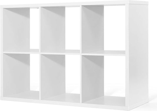 CAPHAUS Sturdy Room 13-Inch Cube Storage Organizer Shelf, with Extra Thick Exterior Edge, Open Storage Shelf Divider, Bookcase, 6-Cube / 8-Cube / 9-Cube, Colors Available in Rustic Grey Oak and White
