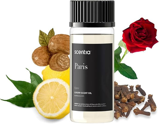 Scentia Hotel Diffuser Oil Inspired by The Hotel Costes Paris Scent - 50 mL 1.69 fl oz - Fragrance Oil Blend Rose, Clove & Sandalwood for Aromatherapy Diffuser & Humidifiers -Paris, Thanksgiving Gift