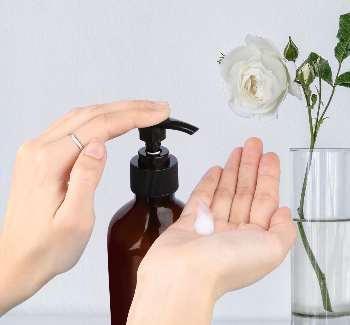 Plastic Soap Dispenser, Yebeauty Pump Bottle 10oz/300ml Empty Refillable Lotion Pump Dispenser Shampoo Bottles Containers with Pump Multipurpose for Cosmetic Kitchen Bathroom, 2-Pack Brown