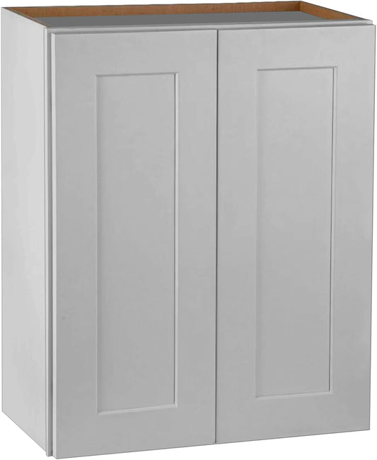 24 Inch Medicine Cabinet Wall Mounted, Solid Wood Over The Toilet Storage Cabinet, Bathroom Organizer Cabinets with 2 Door & Shelves, Easy to Assemble for Laundry Room, Kitchen, Garage - Dark Gray