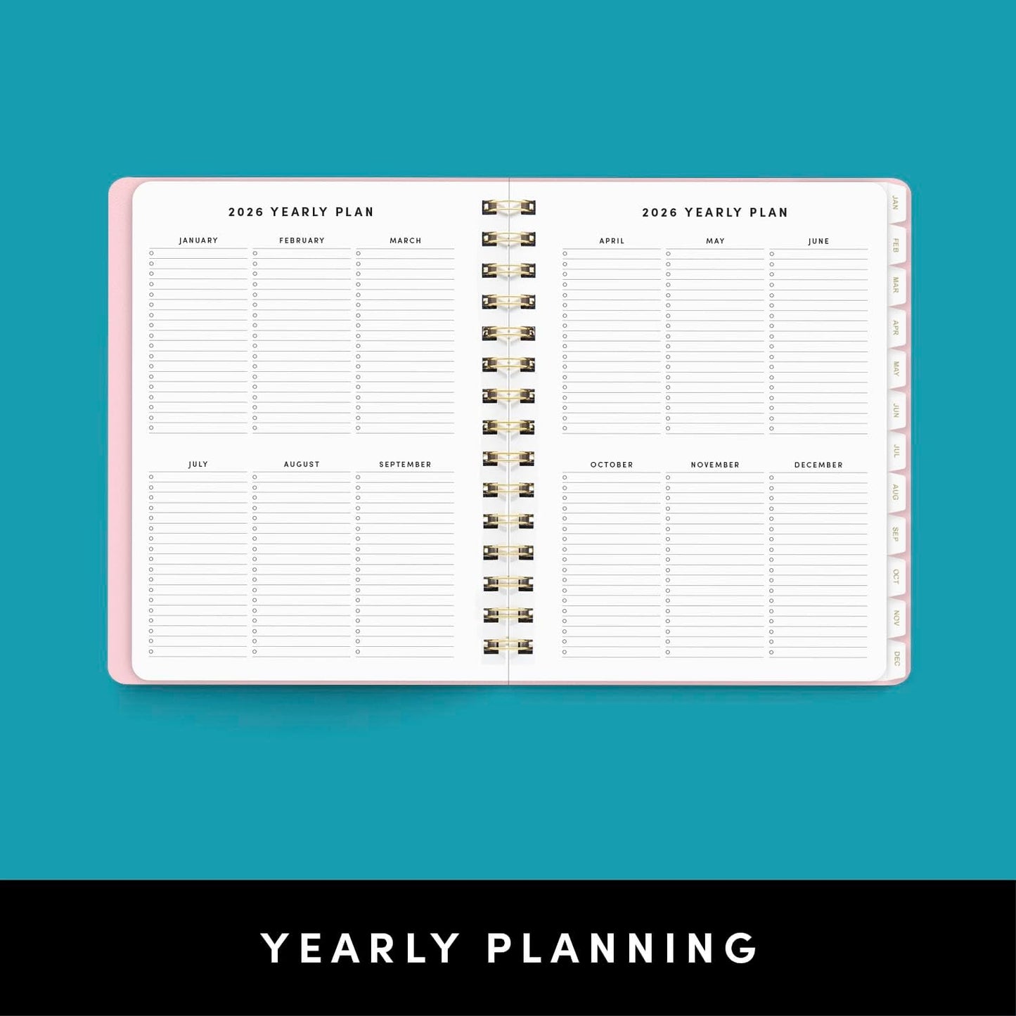 PAPERAGE 2026 Weekly & Monthly Planner, 12 Months (January 2026 - December 2026), 6.6 in x 8.1 in, Spiral Bound 2026 Planner with Weekly, Monthly & Yearly Views, Note Pages & Inner Pocket – Black