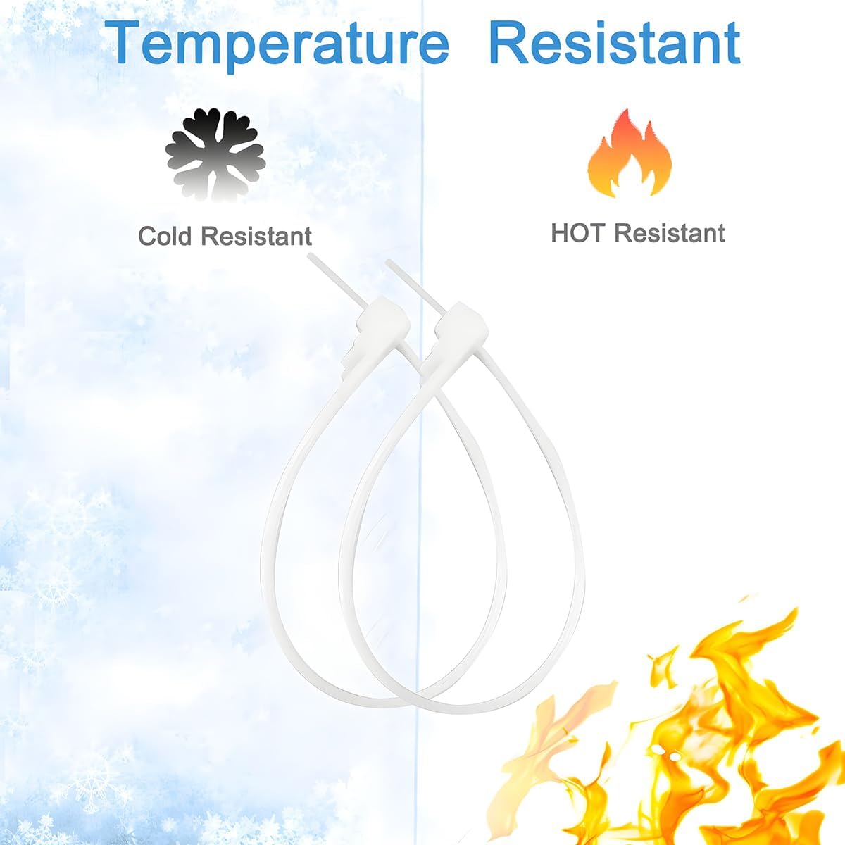 Reusable Cable Ties 6 Inch 250 PCS White Heavy Duty, Releasable Adjustable Nylon Zip Ties with 36lbs Tensile Strength for Indoor and Outdoor Multipurpose Use