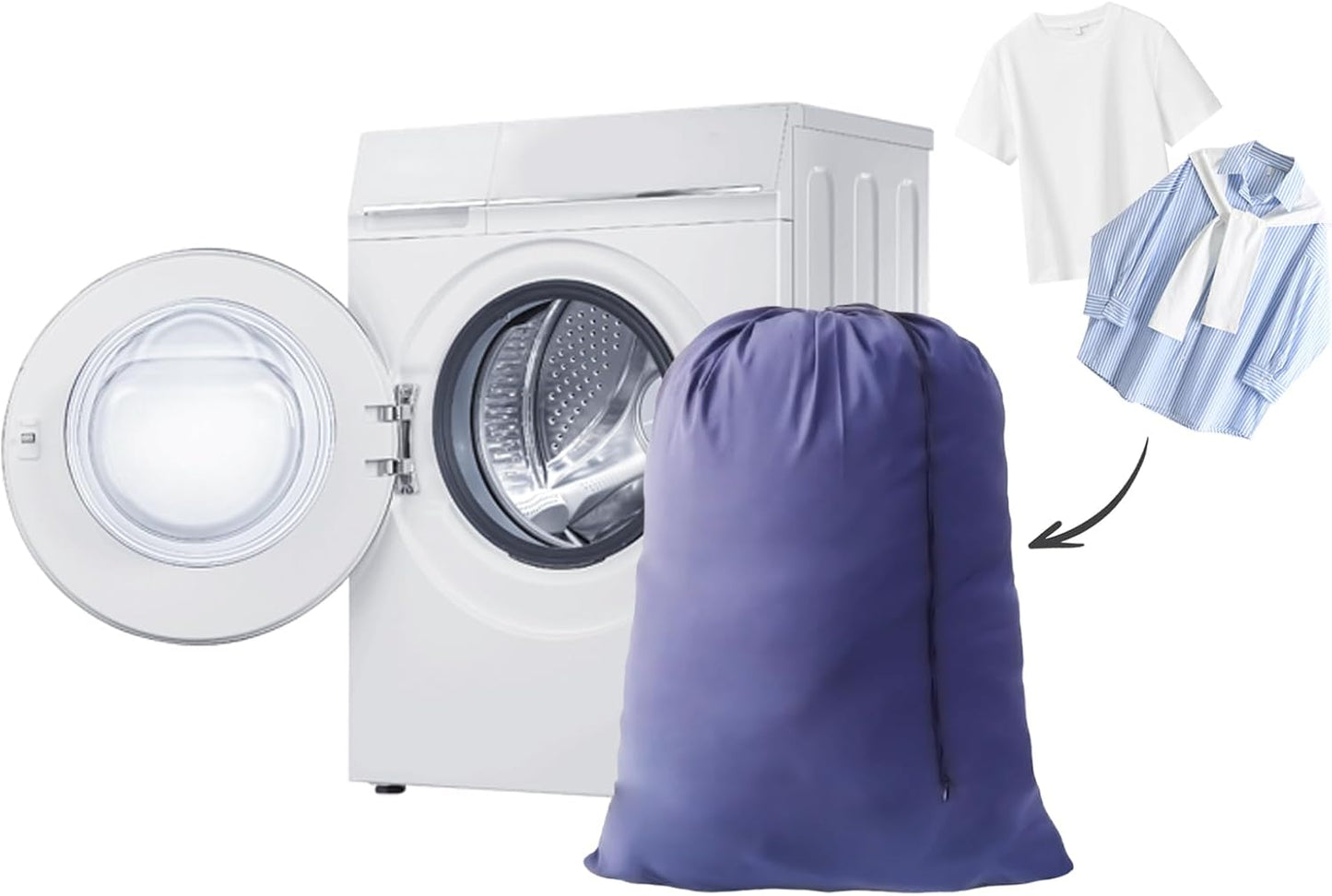 Extra Large Laundry Bag Travel Laundry Bags with Drawstring Closure, 30"x40" Machine Washable Dirty Clothes Organizer for college, dorm and apartment dwellers (6 Pcs Blue)