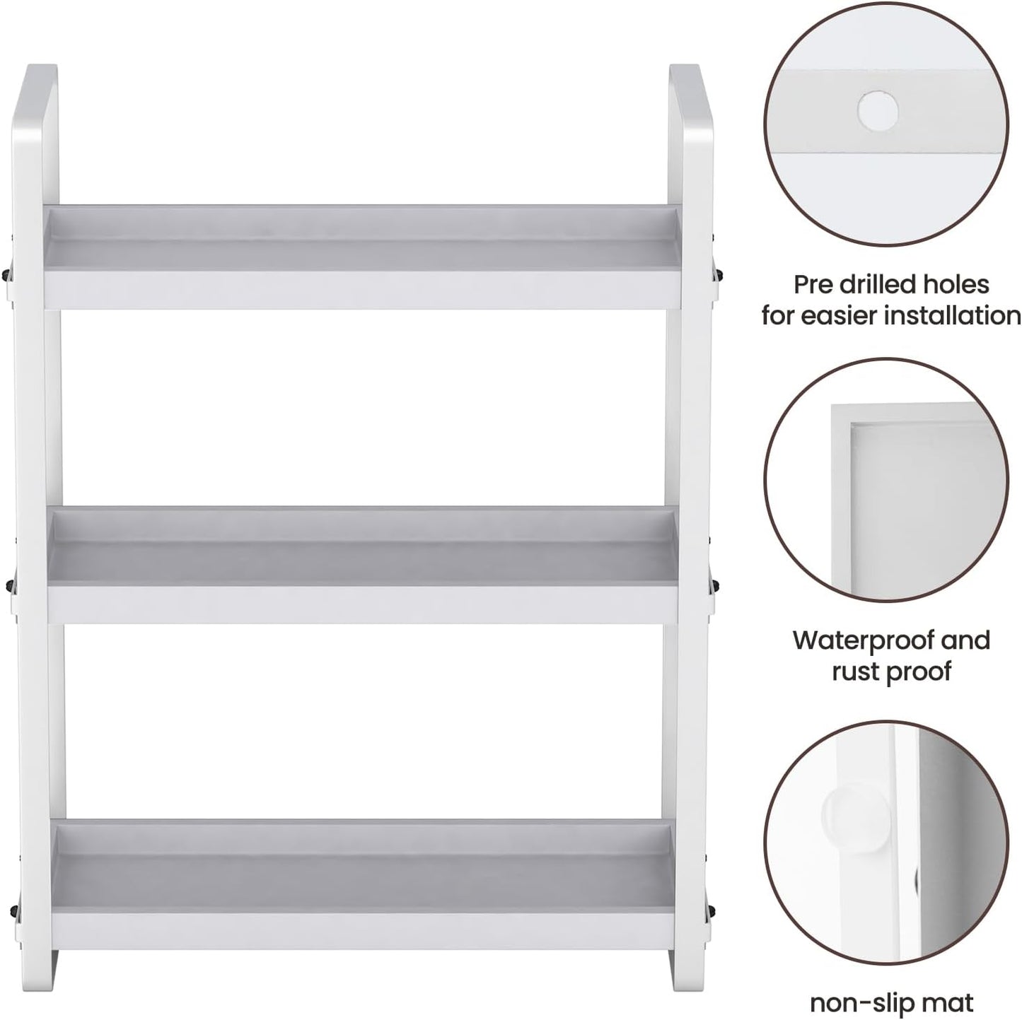 Bathroom Counter Organizer,Bathroom Countertop Organizer,Counter Shelf,Countertop Storage,Organization and Storage,Makeup Shelf,Sink Caddy(Grey 3 Tier)
