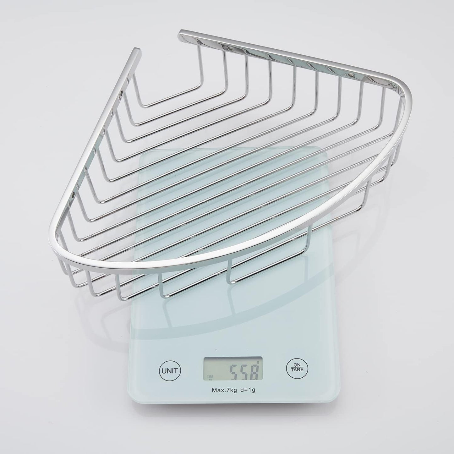 Bathroom Corner Shower Caddy Organizer, Corner-Hollow Design, SUS304 Stainless Steel Heavy Duty Rust-Proof Bathroom Shelf Organizer Holder, Wall Mounted Storage Rack, Brushed Chrome