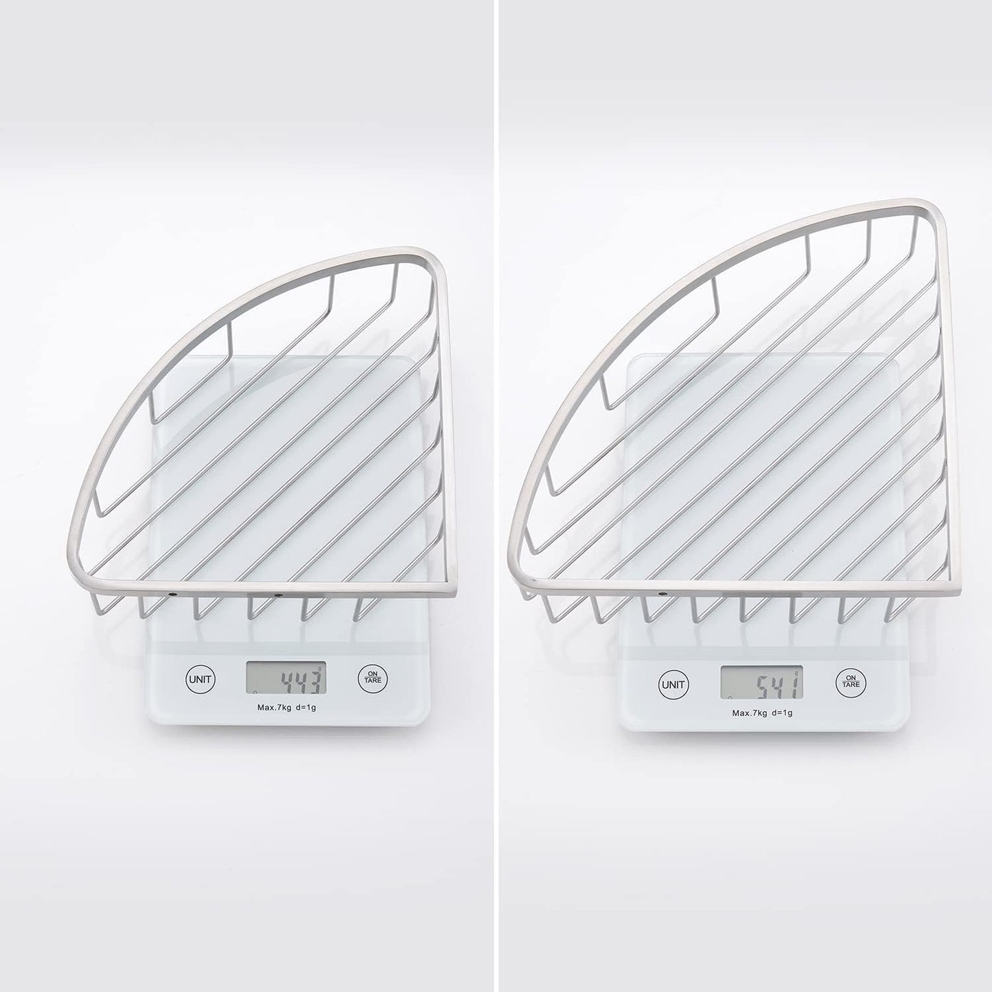 [2 Pack] Corner Shower Caddy Organizer, SUS304 Stainless Steel Heavy Duty Rust-Proof Shelf Shampoo Holder, Wall Mounted Storage Rack for Bathroom Kitchen, Brushed Nickel