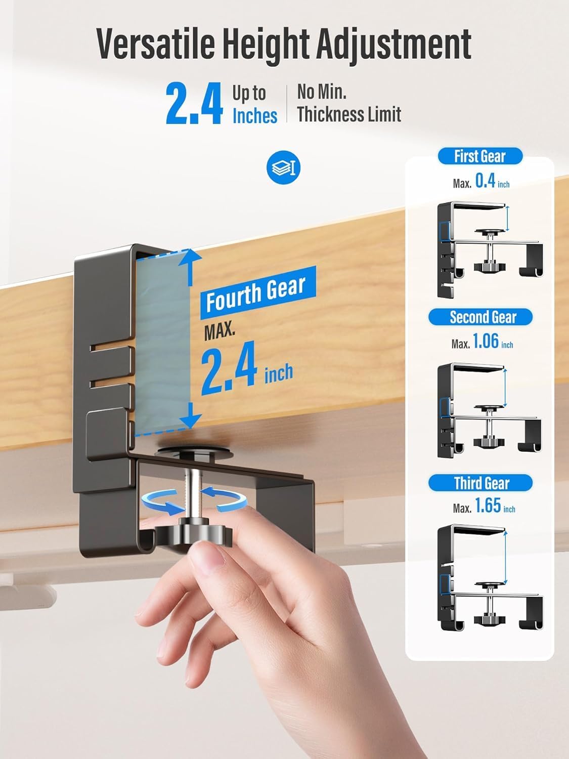 [Upgraded] Large Under Desk Cable Management Tray, Cinati Cable Management Under Desk No Drill, 49.2" Fabric Cord Hider for Wire Organizer, Cord Organizer for Office, Home - Supports Up to 30lbs Black