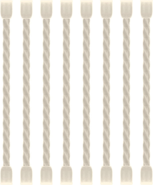 8PCS Silicone Cable Ties 4 Inch Reusable Twist Ties Steel-Core Cable Tie Straps Organizer All Purpose Bendable Cord Tie for Indoor Outdoor Bundling Holding Securing and Wrapping Cables (White)