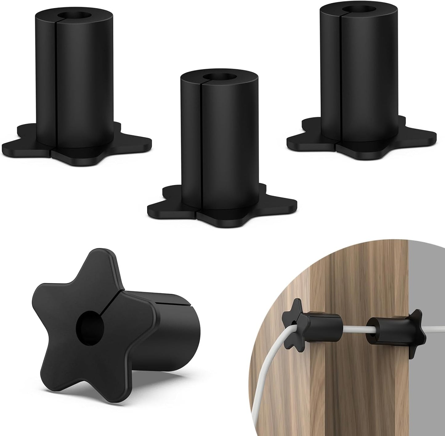 Starlink Cable Routing kit for 5/8" Wall Hole, Starlink Cable Pass Through Grommet,Starlink Rubber Wall Grommet for Starlink ethernet Cable Grommet (Black,4PCS)