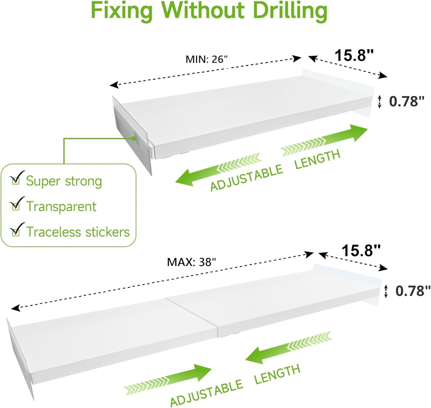 Expandable Closet Shelf Organizer, Adjustable Shelves Organizer, Storage Shelving Rack DIY Divider RV Separator for Cabinet Pantry Wardrobe Cupboard Kitchen, 2 Pack, XXL
