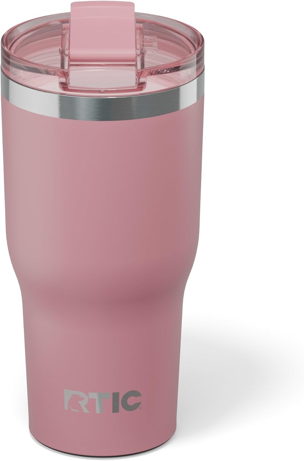 RTIC 30oz Essential Tumbler with Lid, Ceramic Lined, Insulated, Stainless Steel, Metal, Double Wall Vacuum-Insulation, Travel Cup for Iced Coffee, Tea, Hot and Cold Drink, Dusty Rose