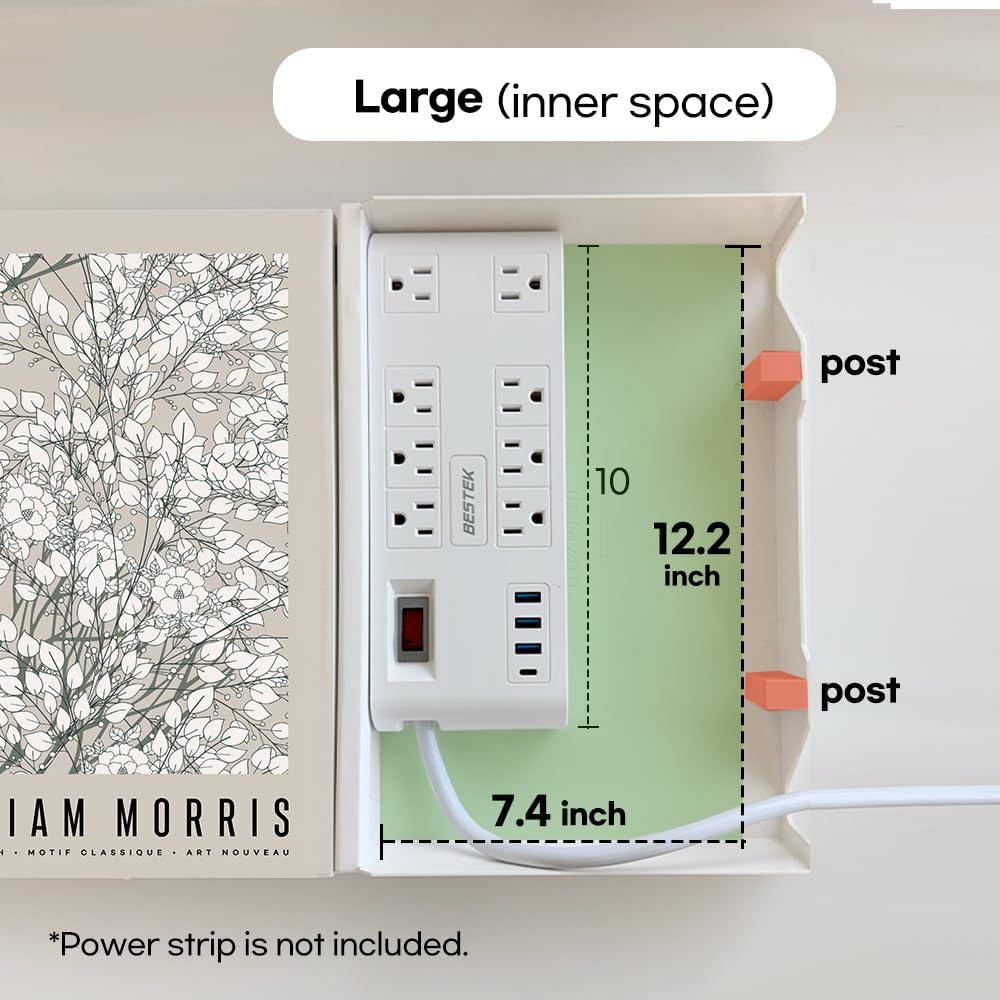 Book Shape Decorative Cable Management Box - Expandable Cable Organizer Box with Magnetic Closure for Home & Office (GoghMonet, Standard)