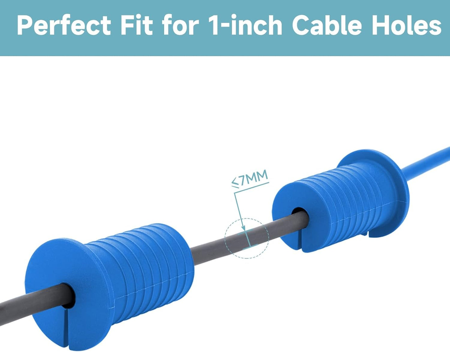 2 Pcs Starlink Cable Routing Kit for 1 Inch Wall Hole, Blue Silicone Wall Grommet for Ethernet Cable, Perforated Cable Punch Grommet, Starlink Accessories
