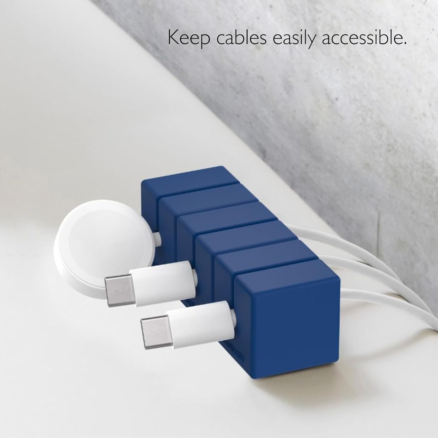 Function101 Weighted Magnetic Cable Blocks – Non-Adhesive Anchors for Cable Organization – Weighted Cord Holders & Accessory Organizer – Durable Magnetic Accessories for Office Use (Blue, Pack of 3)