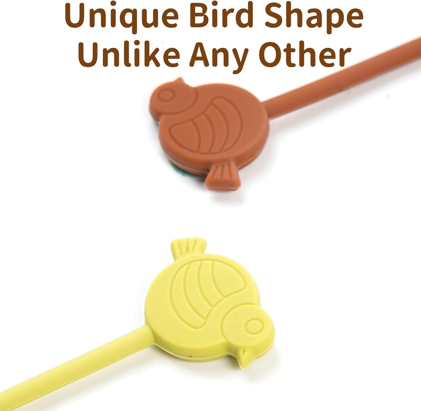 Playful Bird Magnetic Cable Ties – 24 Pack, Reusable Silicone Cord Organizers for Home & Office, Strong Magnetic Hold, Assorted Colors, Ideal for Cable Management & Gift Idea