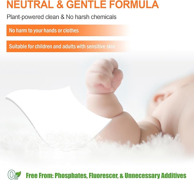 Laundry Detergent Sheets, 200 Loads Citrus Charm Scent Hypoallergenic Eco-Friendly, Biodegradable Plastic Free Liquidless Laundry Sheets Suitable for Sensitive Skin