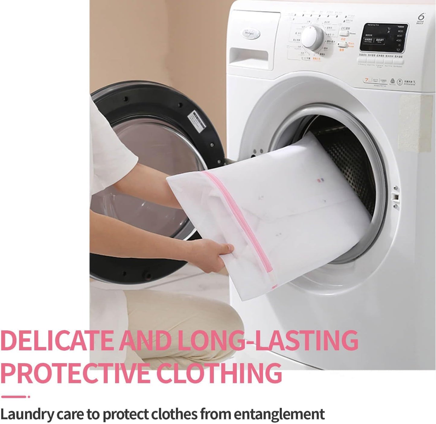 Extra Large Mesh Laundry Bags Washing Bag 6Pack Delicates Bag and Zipper Laundry Bag Jumbo for Washing Machine Large Mesh Bags for Blankets, Bedding, Coats, Toys (6PCS-XXXL)