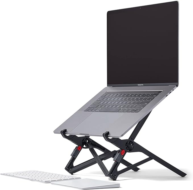 Roost V3 - Ultra Portable and Adjustable Laptop Stand - Eye‑Level Anywhere - 6.5 to 12.5 inch Screen Lift - Patented Rigid Folding Structure and Self-Adjustings Laptop Grips (for 12" to 18" laptops)