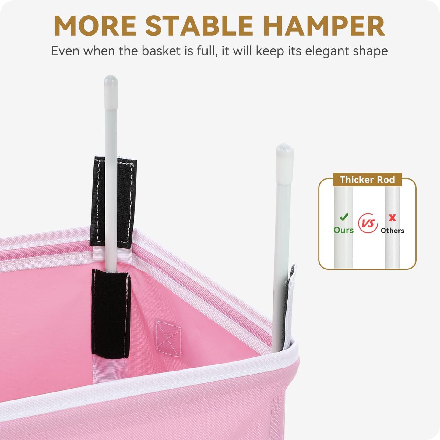 SOLEDI Slim Laundry Hamper with Lid, Narrow Laundry Basket with Removable Bags, Dirty Clothes Hamper with handle, Small Hamper perfect for Laundry room, Bathroom, Bedroom, Small spaces. 70L Pink