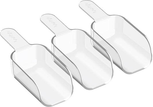 Bentgo Pantry - 3-Piece All Purpose Scoop Set, 1/2 Cup (4 oz) Spoon, Clear & Lightweight, Ideal for Scooping Flour, Sugar, Coffee, Candy, & More for Kitchen and Pantry Containers (Clear)