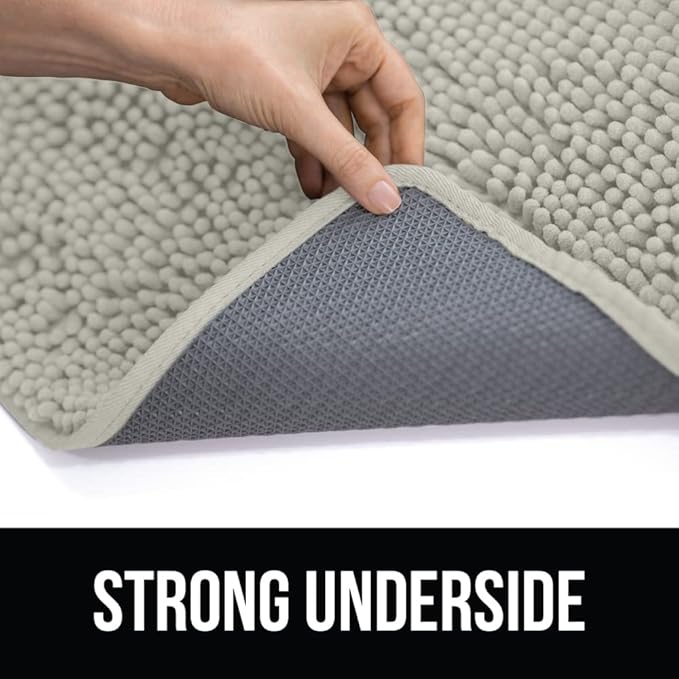 KANGAROO Bathroom Rugs, Chenille Soft Absorbent Bath Rug, Shaggy Shower Mat, Quick Dry Machine Wash Bathmat, Plush Carpet Mats for Tub, Bathtub and Room Home Decor Accessories, 36x24, Cream