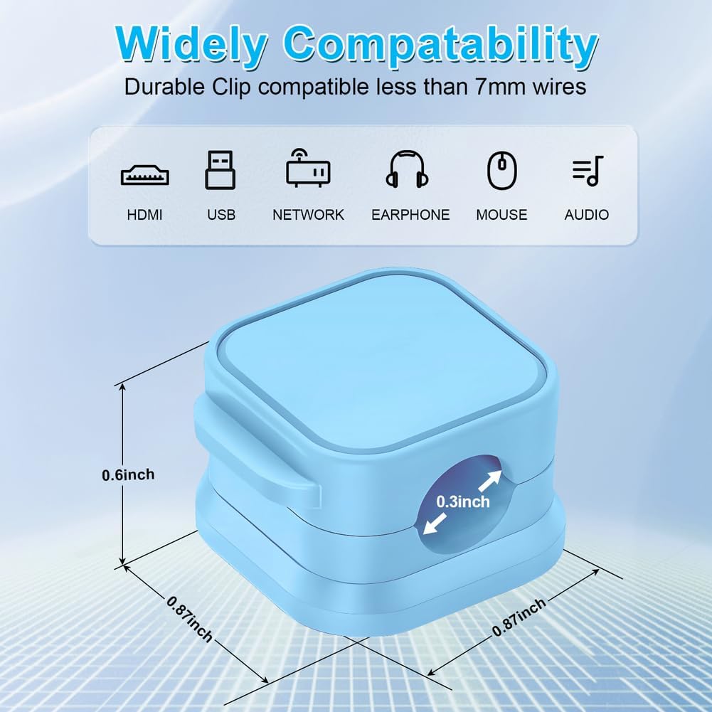 18 Pack Cord Organizer Holder, Magnetic Cable Clips Management, Easy Adhesive Phone Charging Cable Keeper, Hide Or Organize Desk Cable for Kitchen, Office, Car, Nightstand（3Colors）