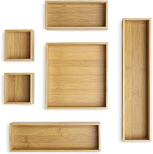 Whitmor 6-Piece Bamboo Drawer Organizers
