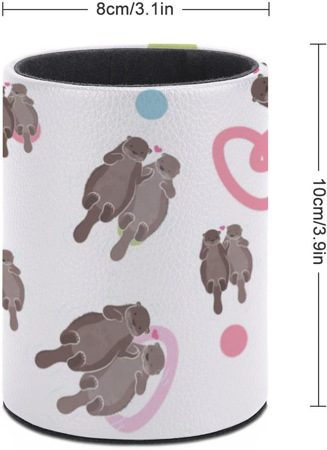 Sea Otter Pen Holder Pencil Organizer Cute Pencil Cup Desk Decor Makeup Brush Holder PU Multifunctional Office Suppliesfor Home Classroom School