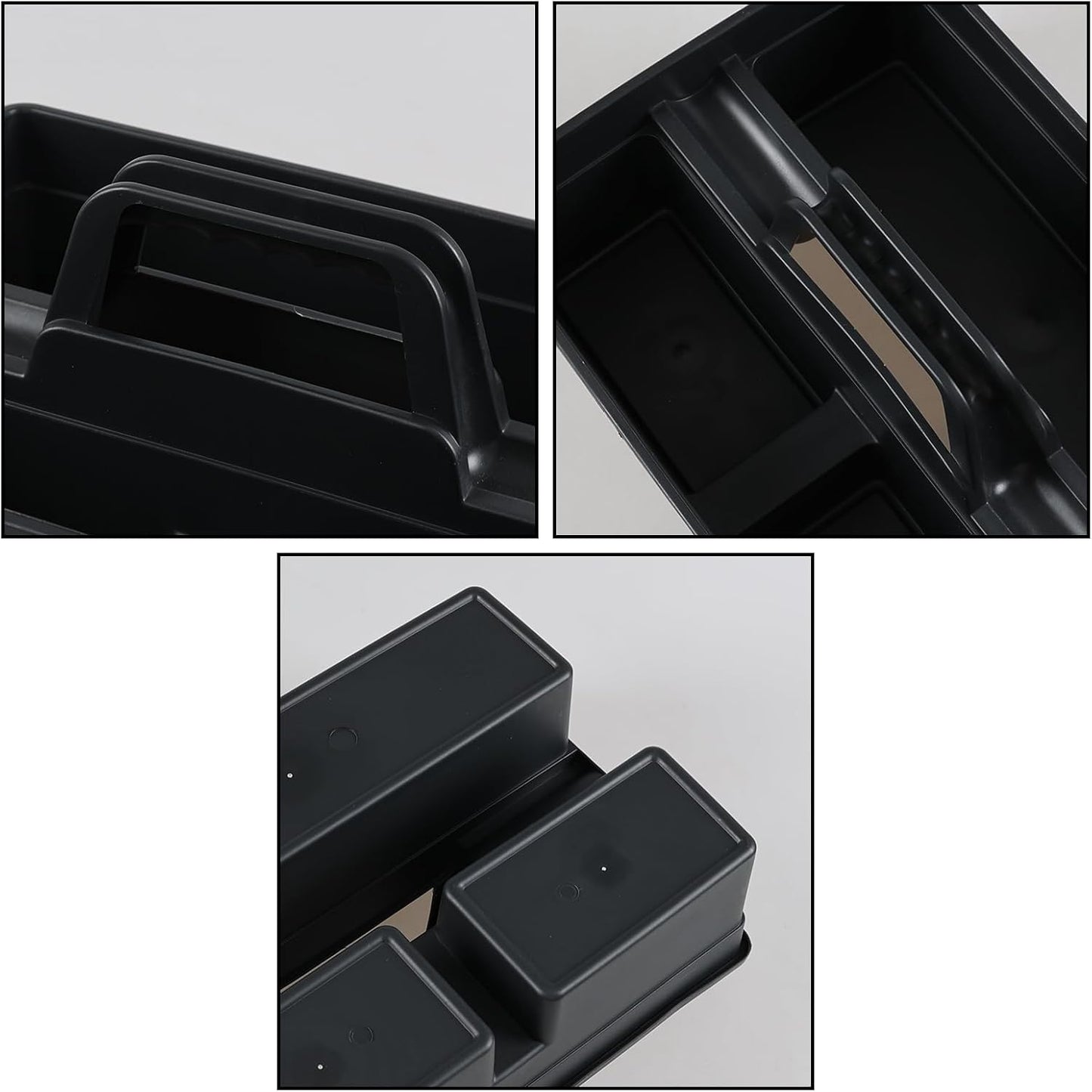 Set of 6 Plastic 3 Compartments Cleaning Supplies Caddy with Handle, Commercial Cleaning Caddy Organizer, Gray