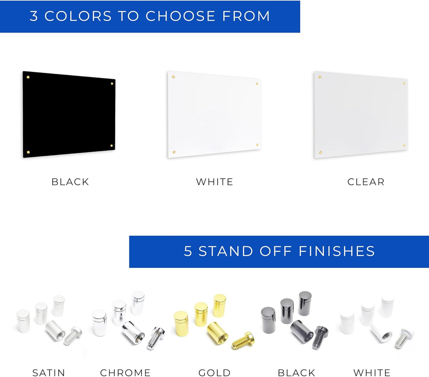 12x16 Dry Erase Board for Wall - with .25 Black Acrylic and Gold Stand Off Finish - Perfect Whiteboard for Office, Home, Classroom - Durable and Stylish .25 Black Acrylic Dry Erase Board