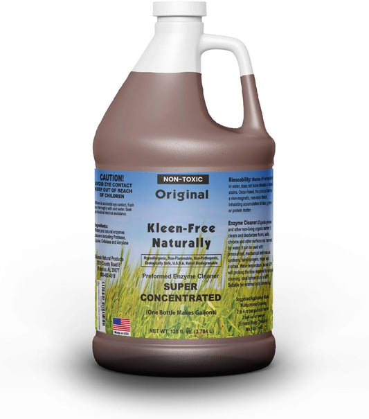 Naturally Preformed Enzyme Cleaner, Enzyme Solution, Multi-Purpose Cleaner, Laundry Additive and More - Concentrate - Original Scent - 128oz (1 Gallon)