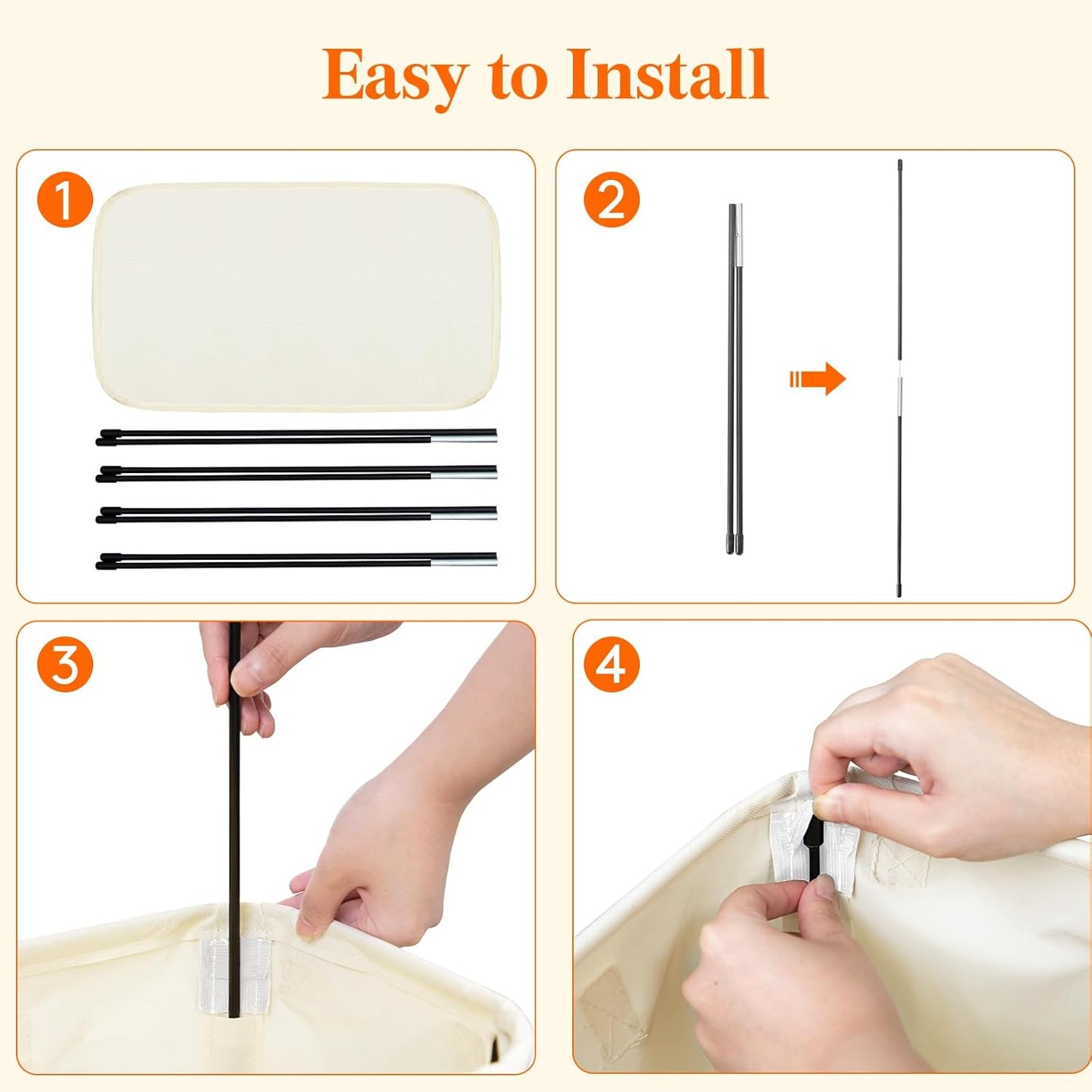 Lifewit 2 Pack Slim Laundry Hamper, Collapsible Narrow Laundry Basket, Small Tall Dirty Clothes Hampers with Handles for Bathroom Bedroom College Dorm, White, 50L