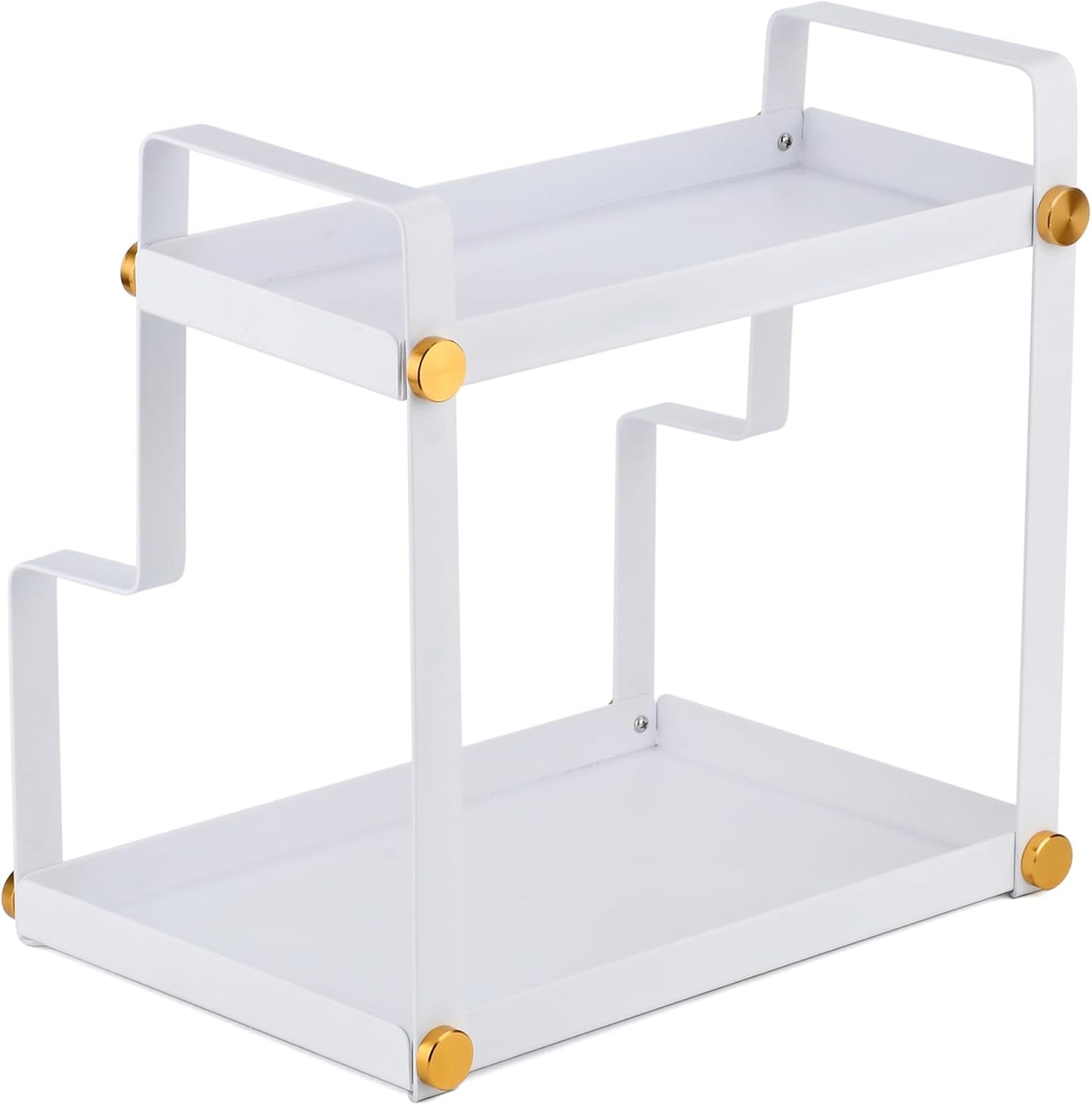 FFK 2 Tier Bathroom Countertop Organizer,Cosmetic Organizer,Storage Shelf for Bathroom,Ideal for Cabinet, Countertop, Pantry, and Desktop, for Bathroom, Kitchen, Office(White)