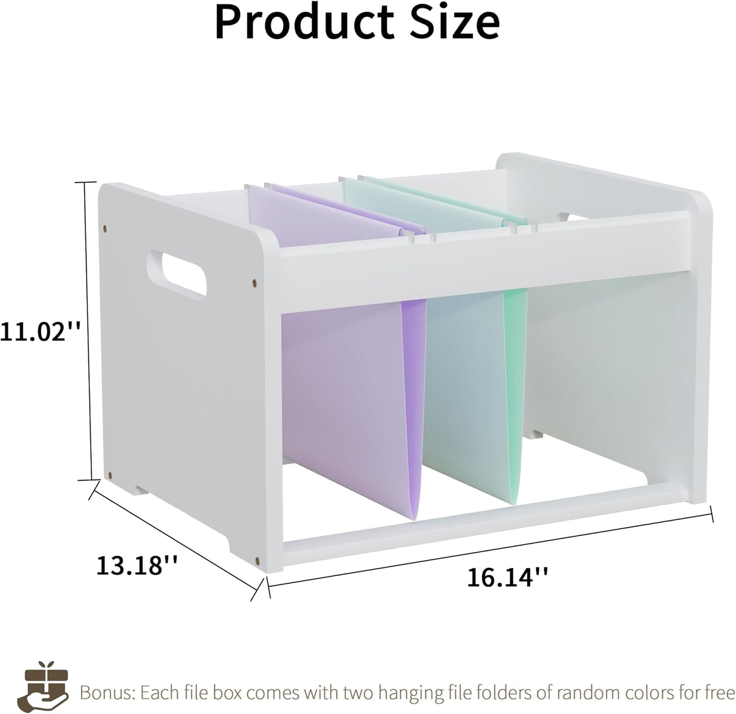 2 Pack Bamboo Hanging File Organizer, Office Desk File Organizer for Letter Size, Wood Hanging File Folders Organizer Record Holder Storage Stand Bookshelf Easy Assembly, White