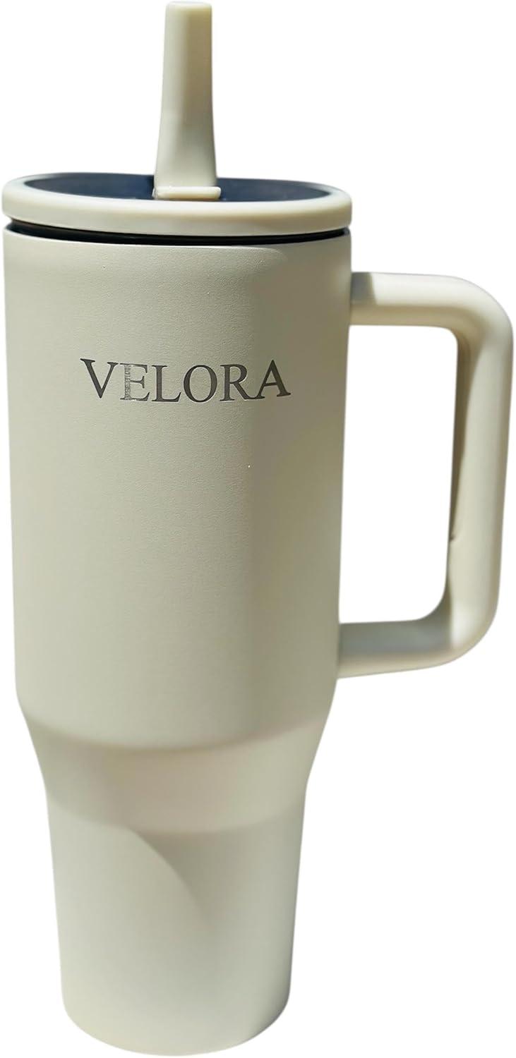 VELORA ChillGuard 40 oz Stainless Steel Insulated Tumbler for Hot & Cold Drinks (Water, Coffee, Smoothies, juices etc) (Moon Grey)