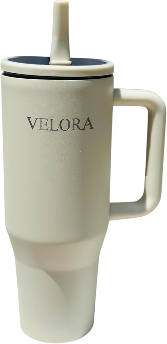 VELORA ChillGuard 40 oz Stainless Steel Insulated Tumbler for Hot & Cold Drinks (Water, Coffee, Smoothies, juices etc) (Moon Grey)