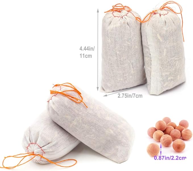 15 Cedar Chip Bags and 10 Cedar Balls for Clothes Storage