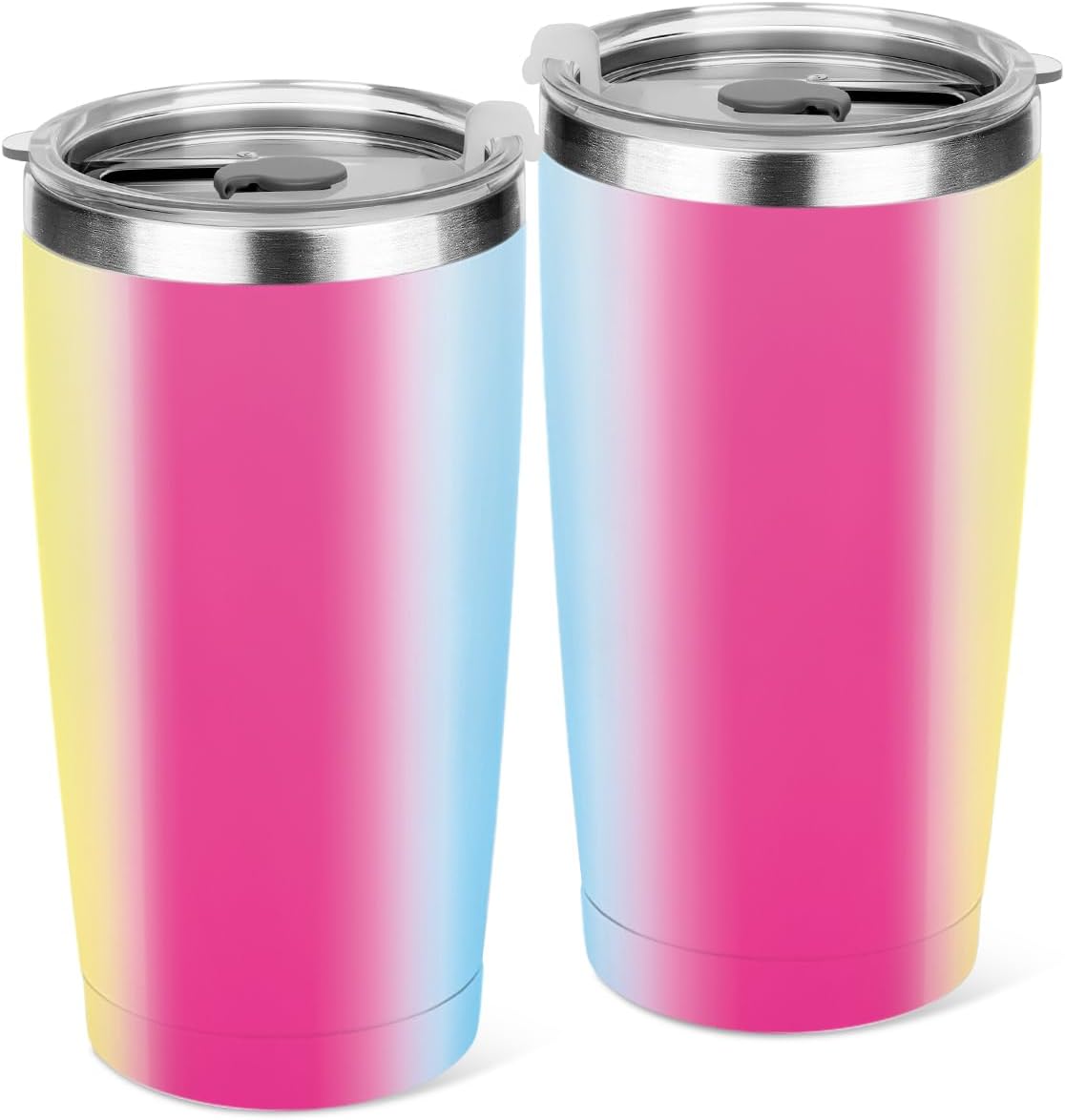 20 oz Insulated Tumbler, Tumbler with Lid Straw, Insulated Travel Coffee Mug Stainless Steel Cup for Cold Hot Drink Gift for Women Friend Colleague Christmas Birthday Friendship (Colorful Abstract)