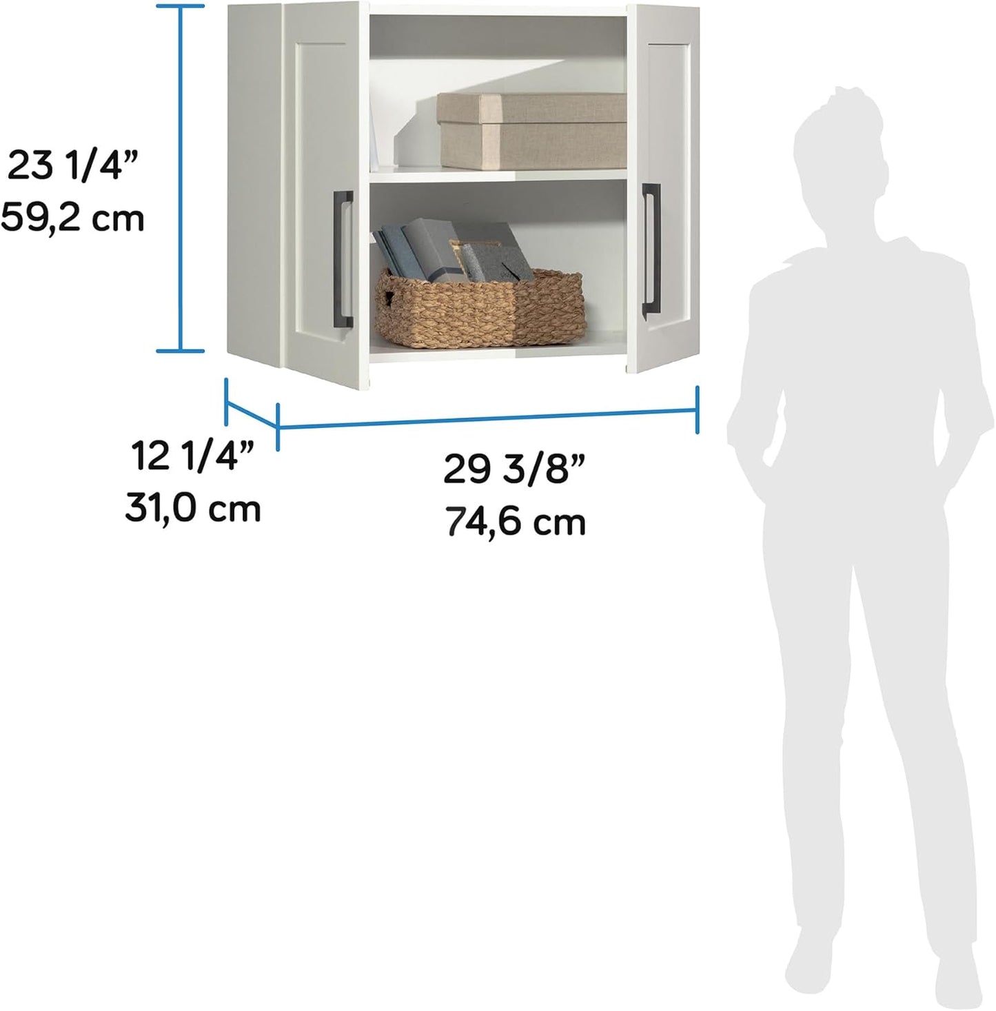 Sauder Homeplus Hanging Cabinet, White Finish