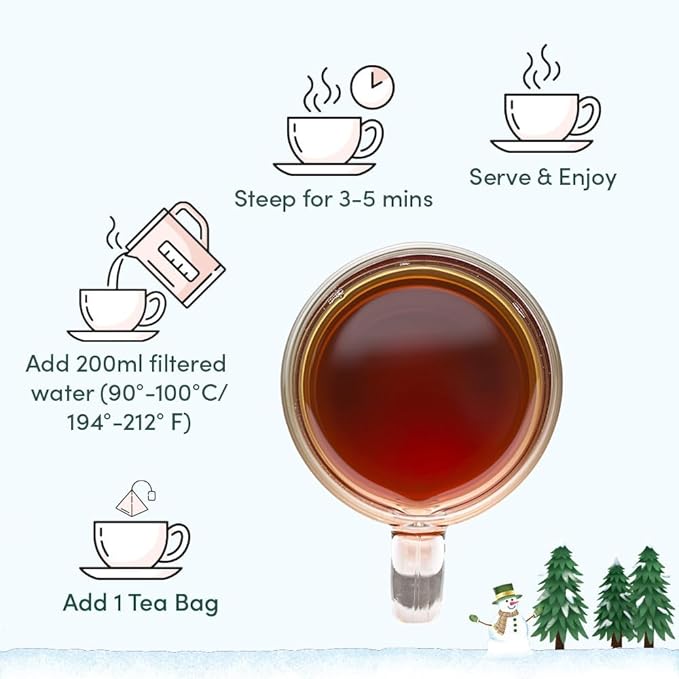 VAHDAM, Advent Calendar 2025 Tea Bags Limited Edition Holiday Gift Box - 24 Flavors, 5 Each | Christmas Advent Calendar 2025 for Adults | Advent Calendar 2025 Adult Women and Men