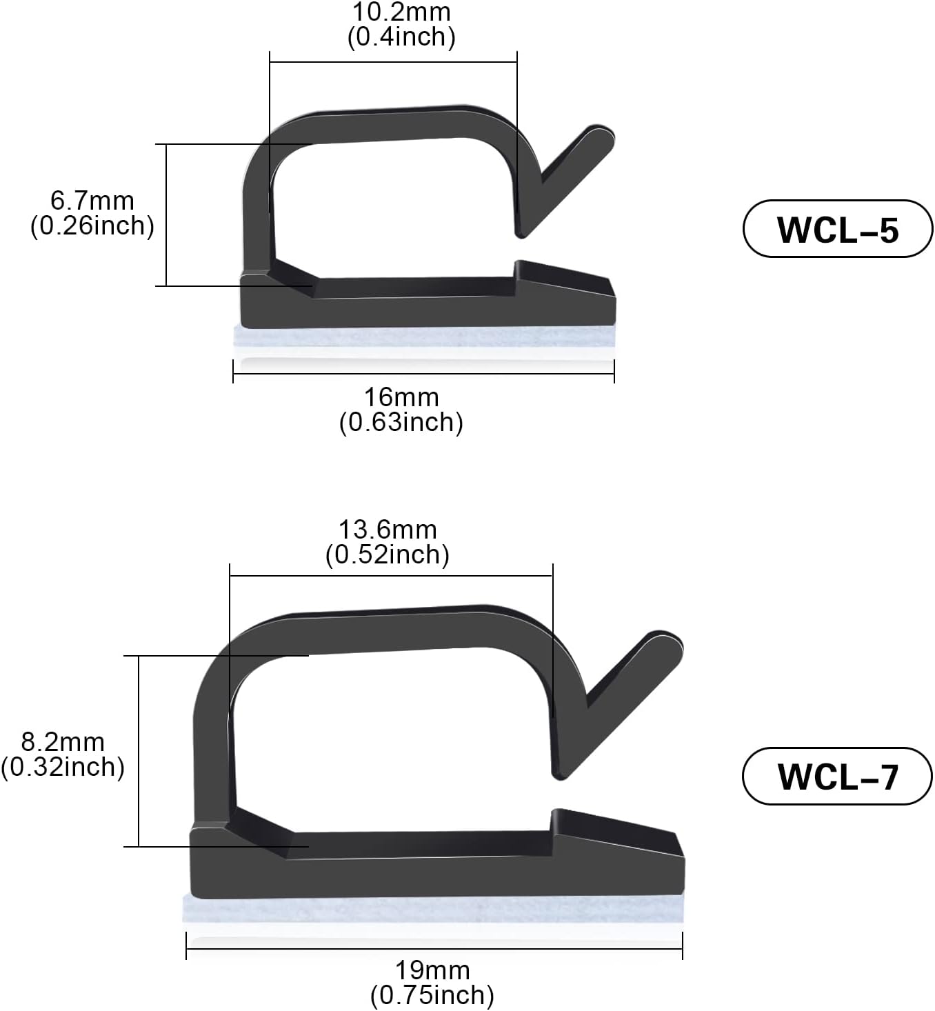 XHF 5/8” Adhesive Cable Wire Clips Black 60pcs, Cable Staples Outdoor Cable Management Wire Organizer Cord Holder for Under Desk, Car, Wall, TV PC Ethernet Cable