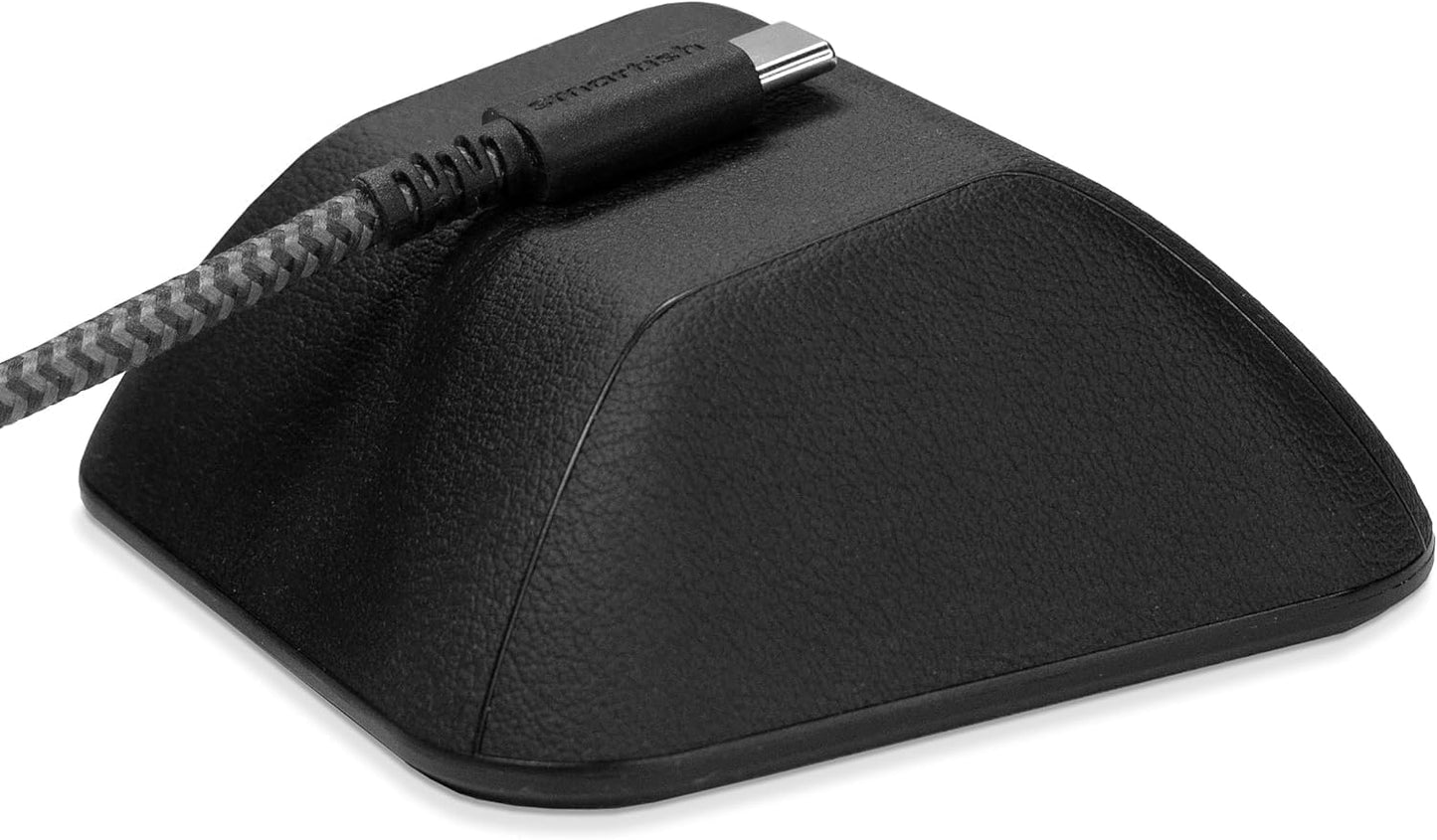 Smartish® Magnetic Cord Holder - Cable Wrangler Organizer with Magnet Clips for Charger Management on Desktop, Nightstand, or Side Table for All Cables, USB-C, Lightning Cables - Black Tie Affair