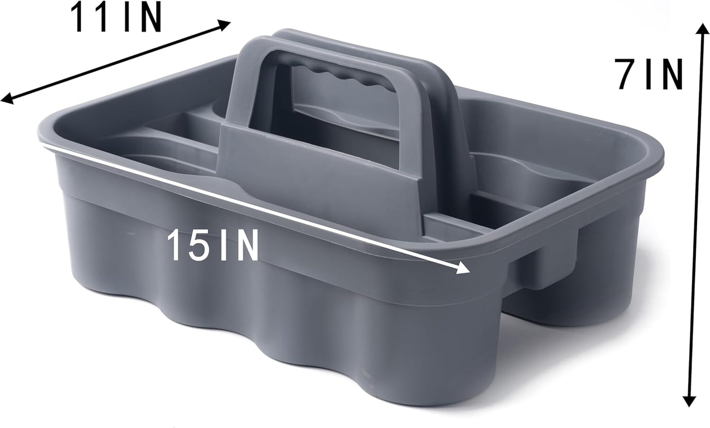 Matthew 3 Pack Large Plastic Tote Tool & Deluxe Supply Cleaning Caddy with Handle Portable Shower Basket Storage Caddy for Cleaning Products,Take-Out Drink,Bathrooms - Gray
