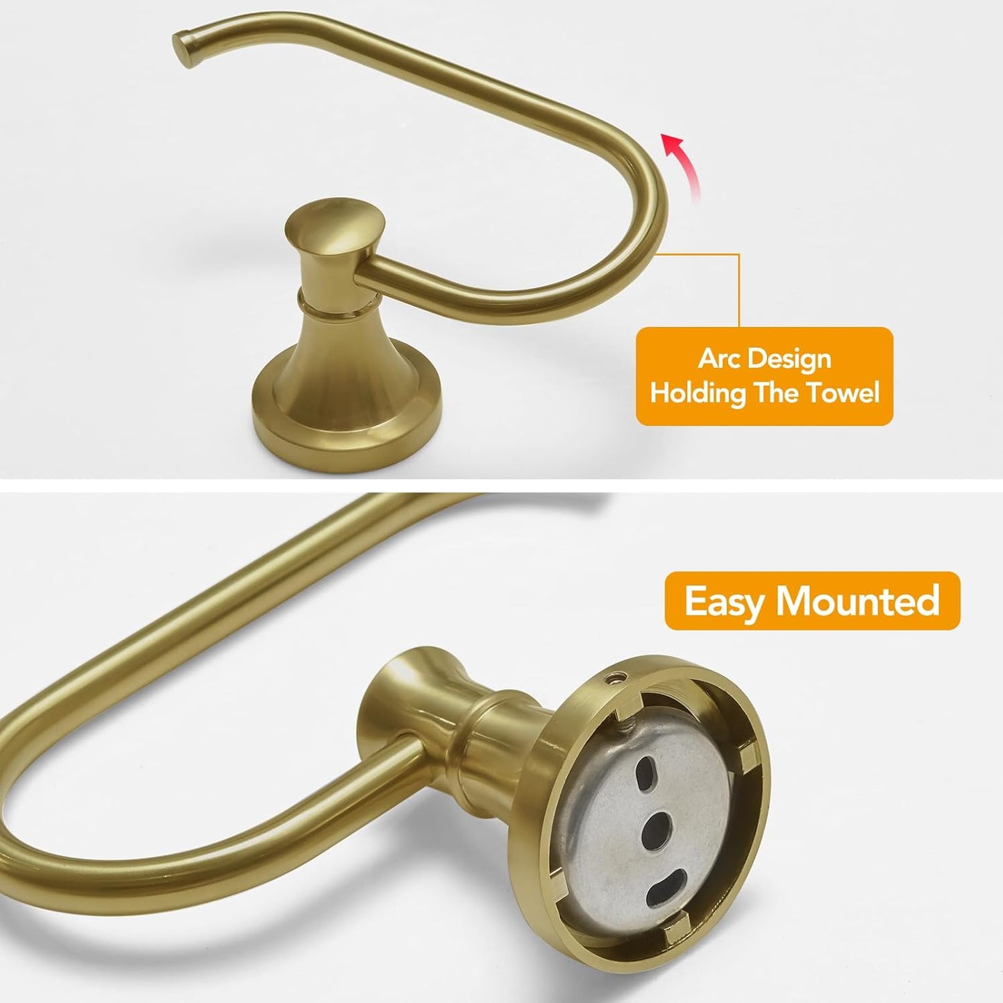 BESy Brushed Gold Toilet Tissue Paper Holder Brushed Gold Bathroom Accessories Toilet roll Paper Hanger, Wall Mounted, Rustproof