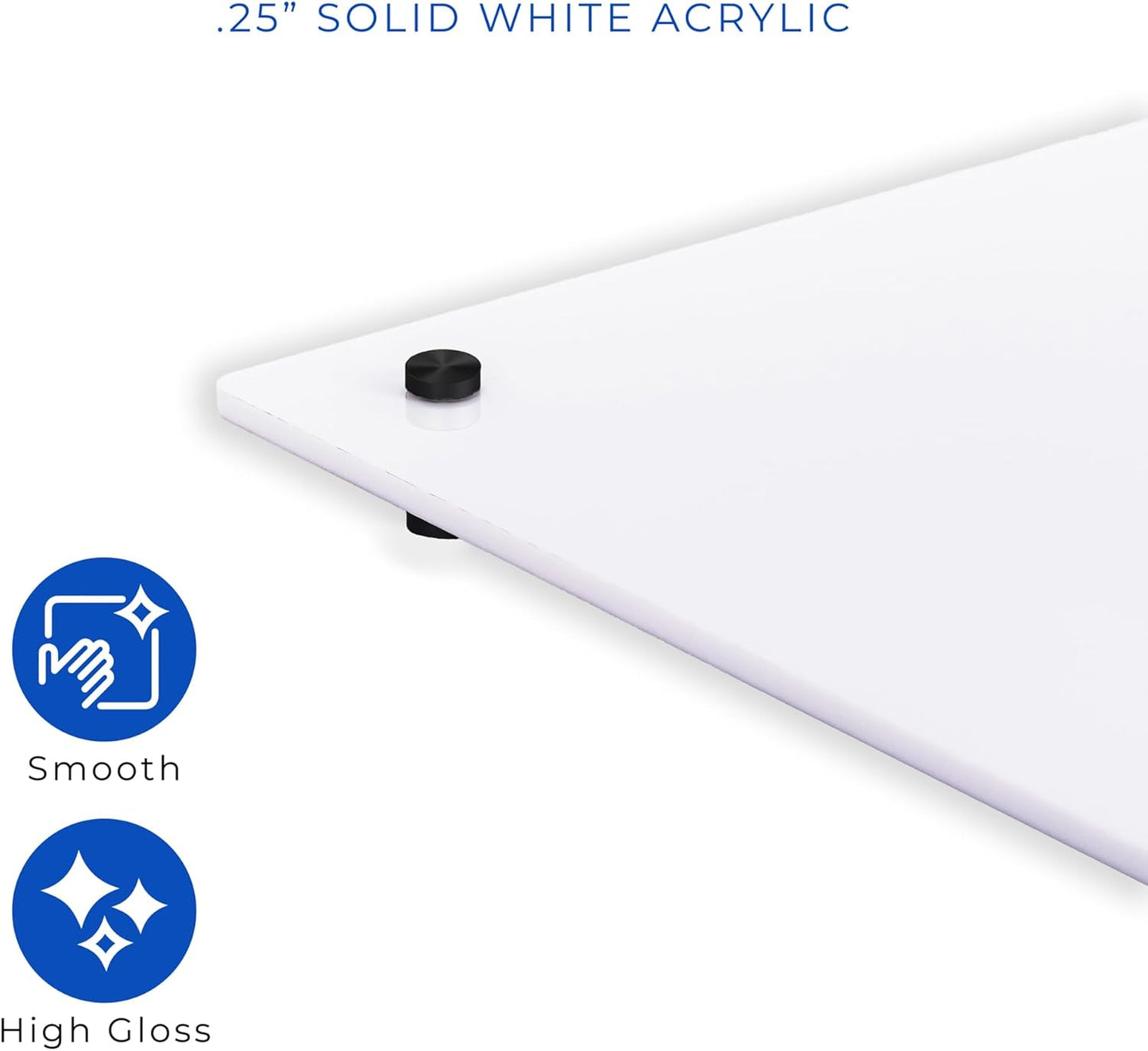 24x32 Dry Erase Board for Wall - with .25 White Acrylic and Black Stand Off Finish - Perfect Whiteboard for Office, Home, Classroom - Durable and Stylish .25 White Acrylic Dry Erase Board