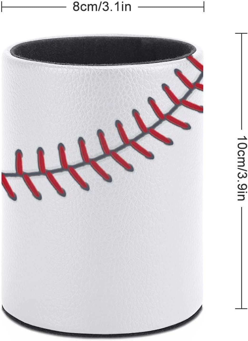 Ball Lace Baseball Pen Holder Pencil Organizer Cute Pencil Cup Desk Decor Makeup Brush Holder PU Multifunctional Office Suppliesfor Home Classroom School