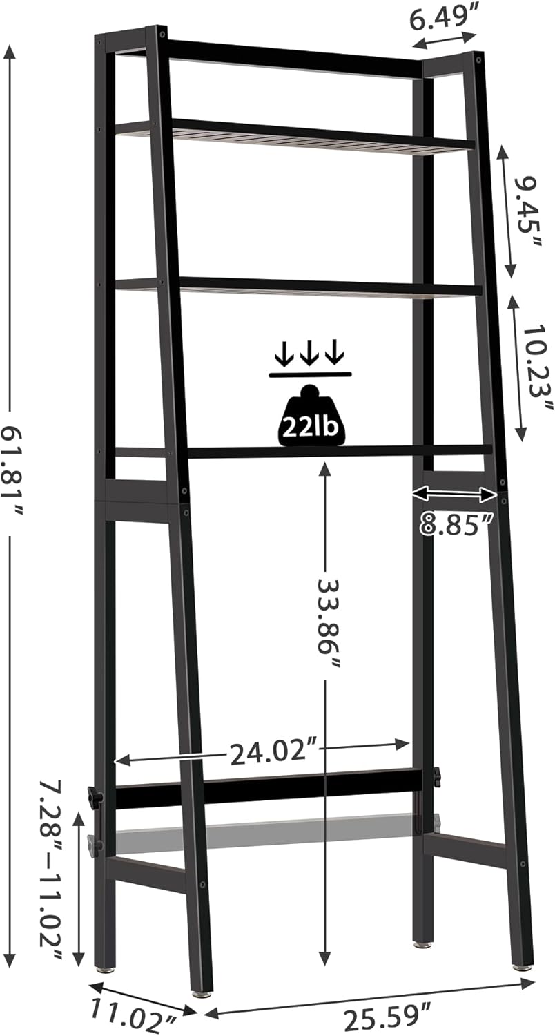 MallKing Over The Toilet Storage, Wooden 3-Tier Over-The-Toilet Rack Bathroom Space Saver Organizer, Freestanding Above Toilet with Toilet Paper Holder and Hooks (Black)