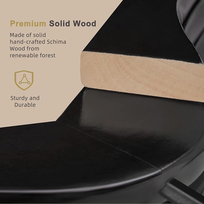 TOPIA HANGER Premium Wooden Hangers, Luxury Boutique Wood Hangers with Extra Thick Hook and Non Slip Pants Bar, Heavy Duty Coat Hanger with Notches 16 Pack, Black -CT01B