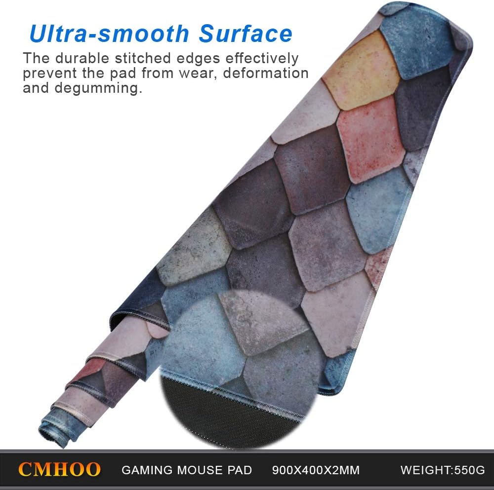 Large Mouse Pad Gaming XXL & Desk Keyboard Mat Size (35.4x15.7x0.1IN, 90x40 Xgezi)